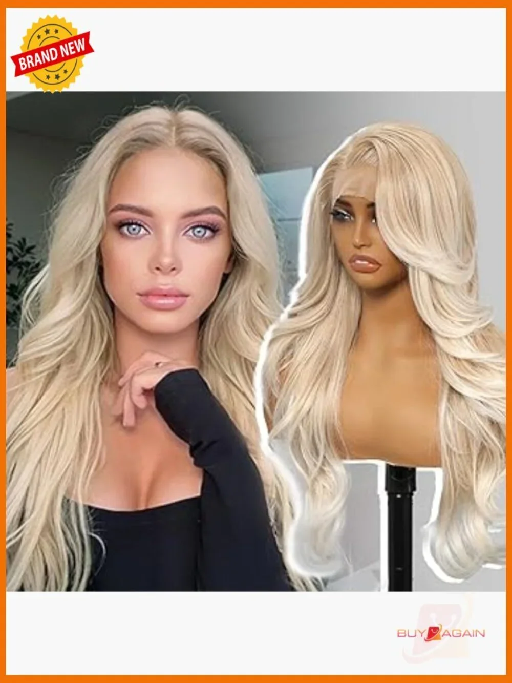 26in HD Lace Front Wig Glueless Wavy Synthetic Hair Daily Wear